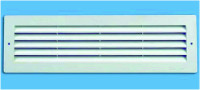 Mřížka plastová stěnová nebo do dveří 380x118 / do otvoru 345x80 mm bílá